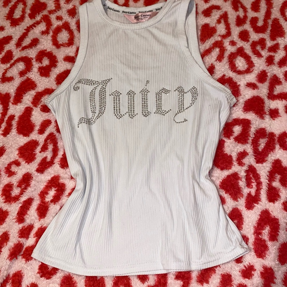 Juicy Couture White Ribbed Tank Top